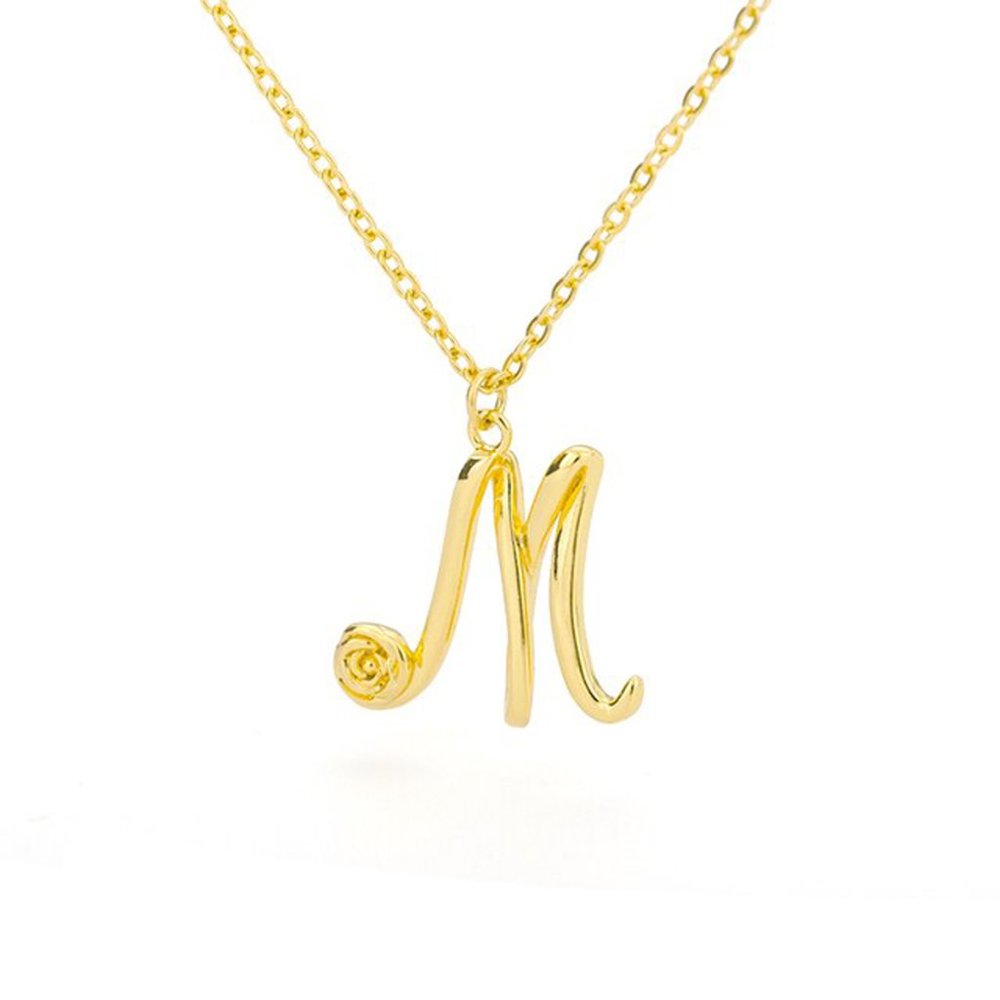 Letter Flower Necklace - Letter M